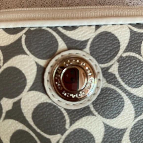 Coach Gray and Cream Wristlet - Picture 7 of 8